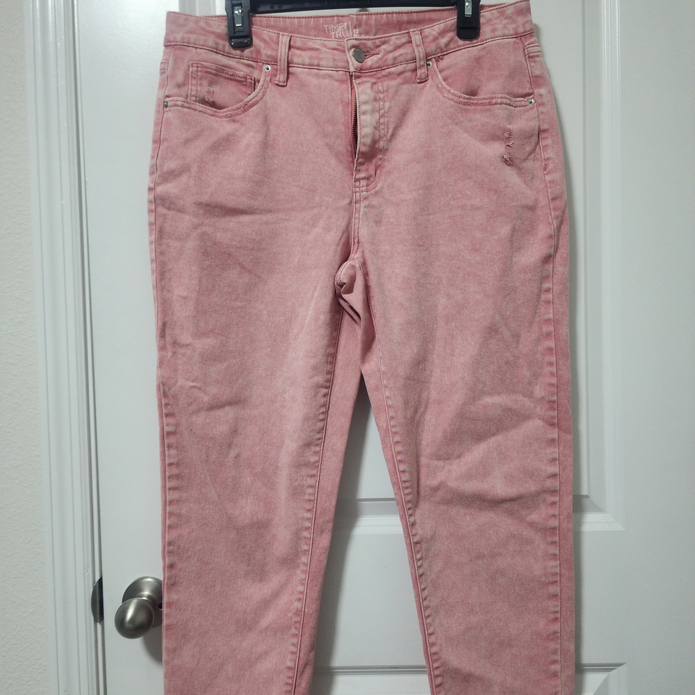 Time and Tru Women's Pink Boyfriend Jeans